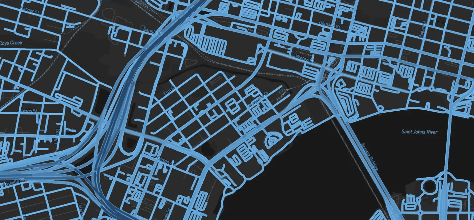 Urban Standard on a dark base map